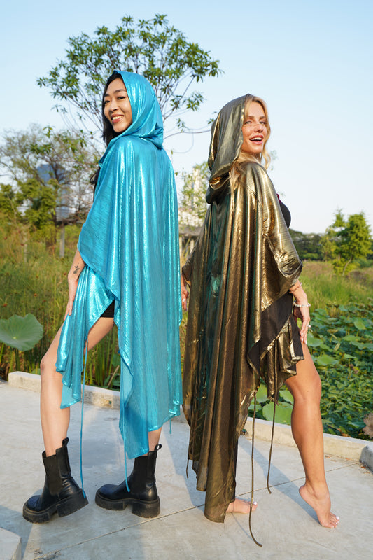 Aqua Kimono Cape