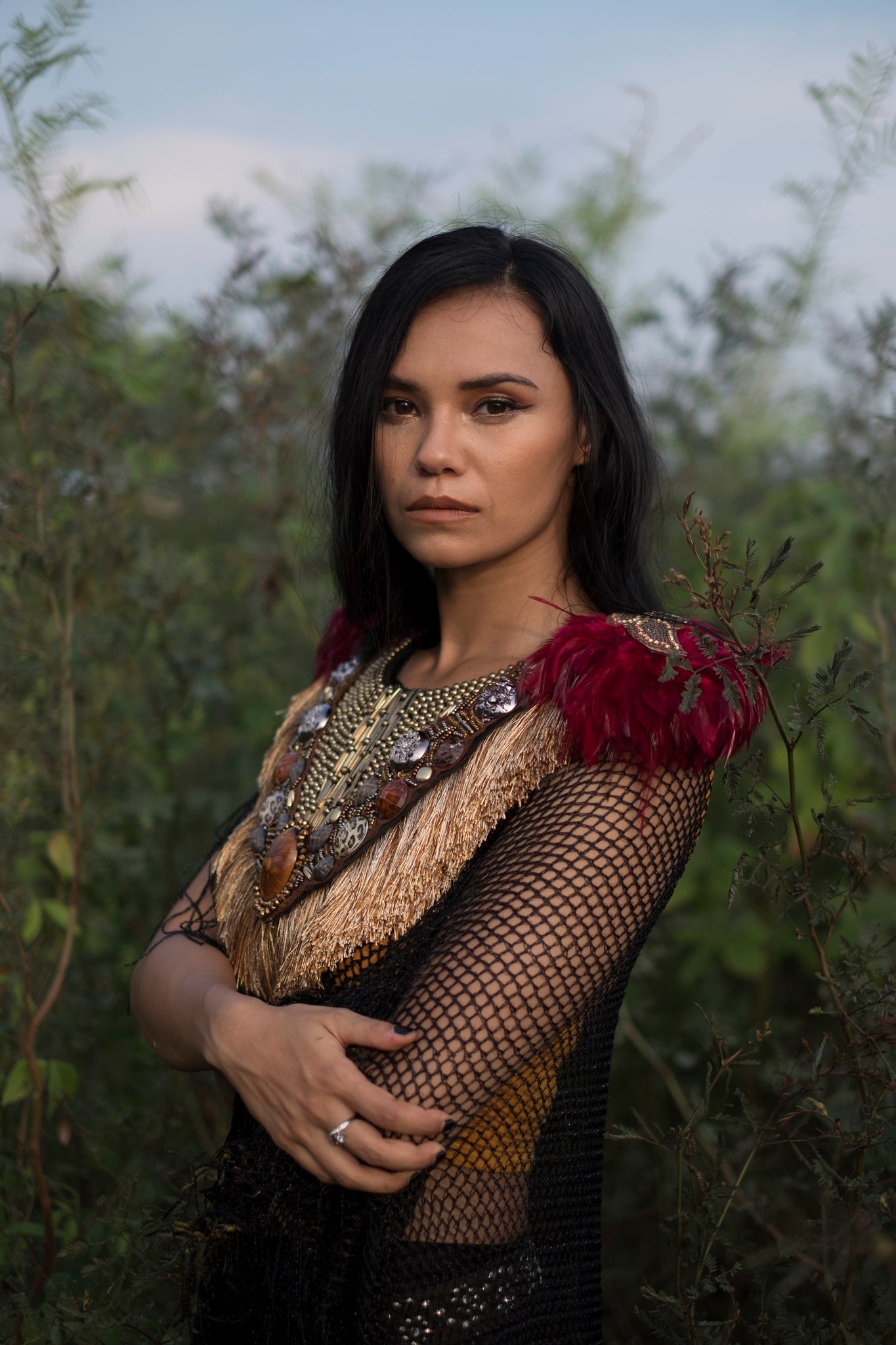 CATORI Tribal Fringe Beaded Collar
